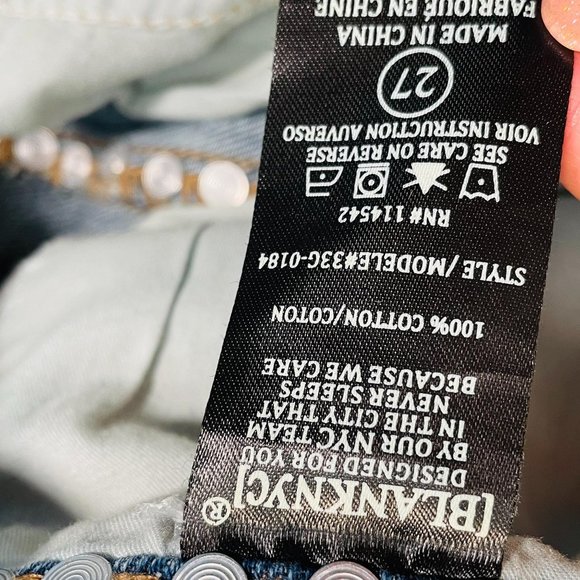 Blank NYC Silver Studded Blue Jean Skirt Size 27 - Picture 6 of 8